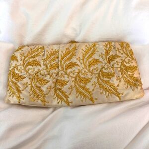 Vintage clutch  gold Embroidery